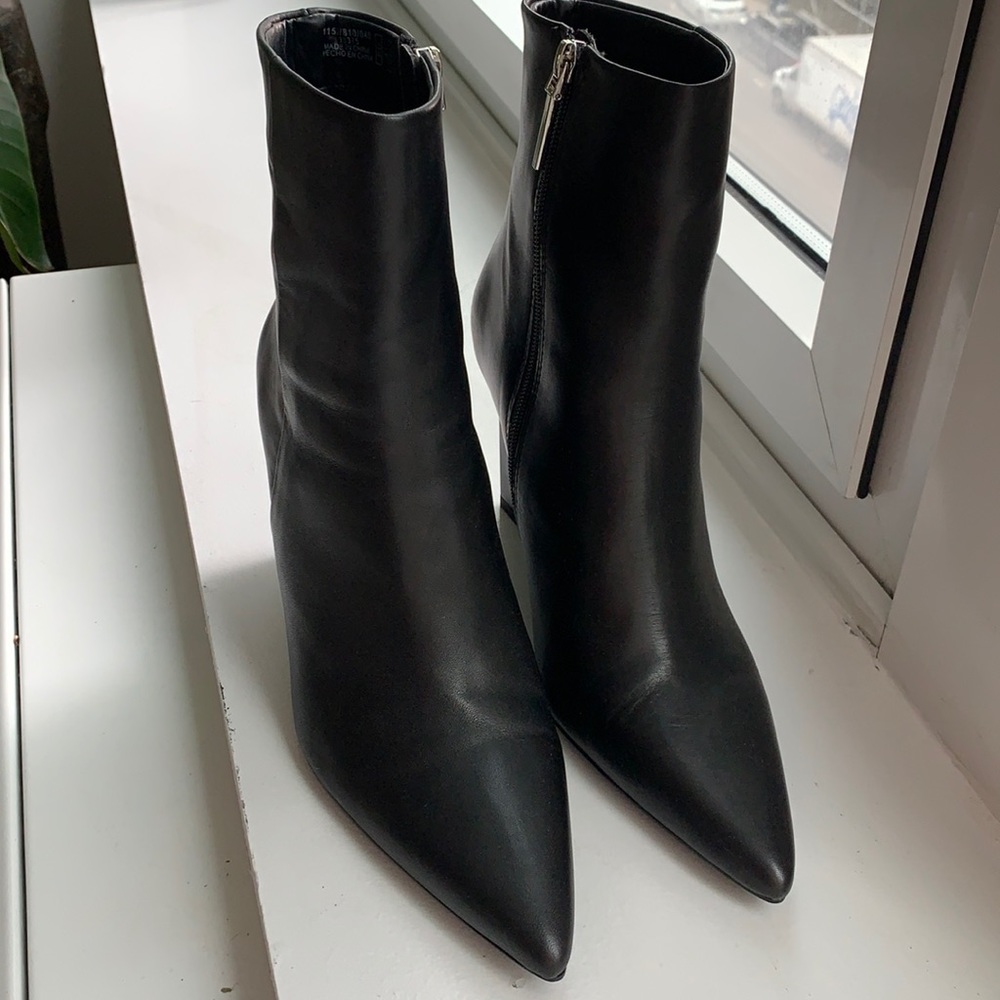Black Wedge Booties